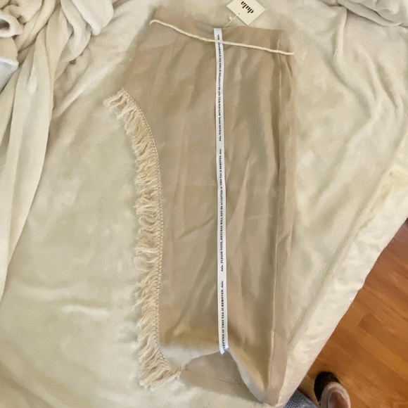 NWT Dula the Label no. 4 linen thigh slit with fringe midaxi skirt & rope belt - Picture 15 of 15